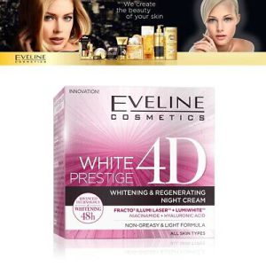 کرم روشن کننده شب اولاین وایت پرستیژ Eveline White Prestige 4D حجم 50 میلی لیتر